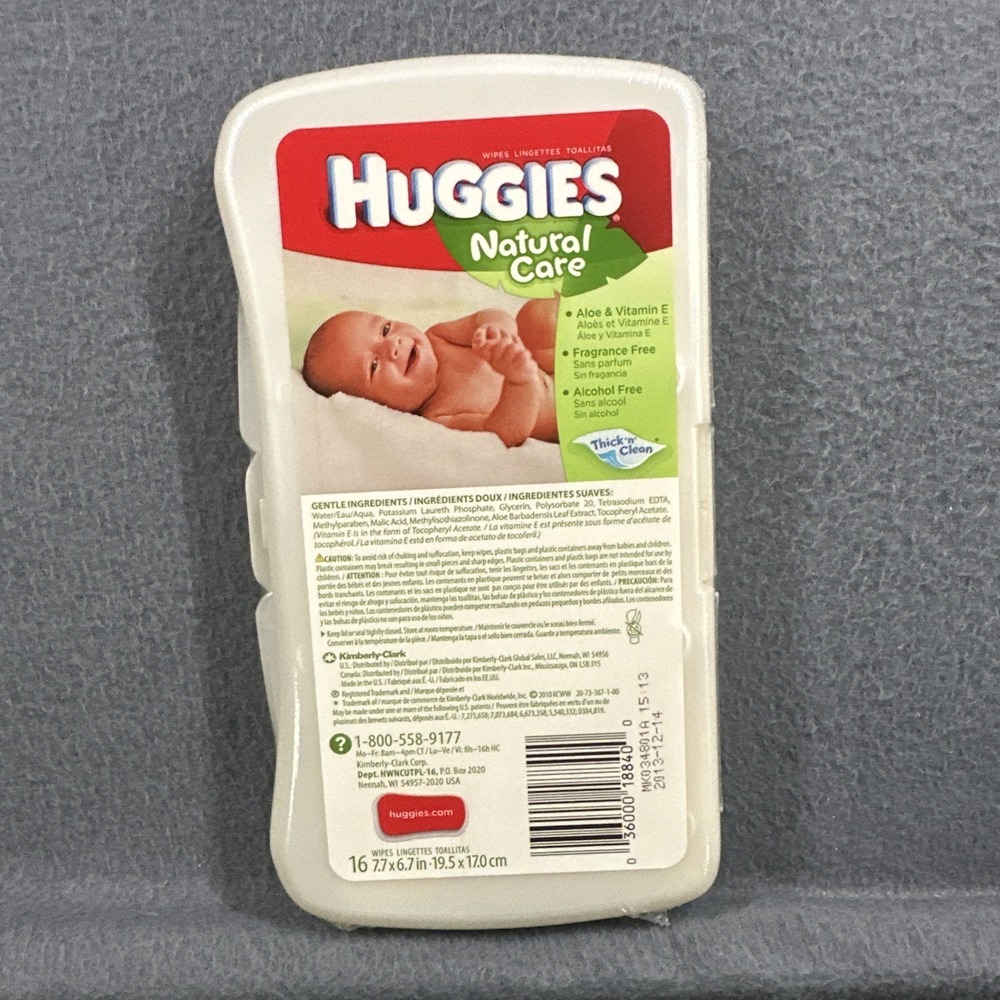 Huggies Natural Care Baby Wipes Travel Case Plastic Hard Shell 2013 Sealed